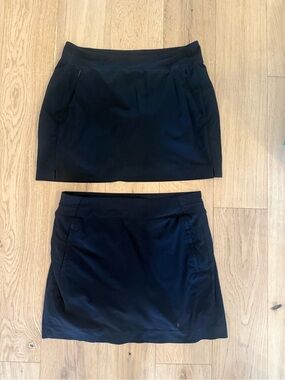 2 Women's Black Stretch Skirt skort- Classic Everyday Style athlete 12